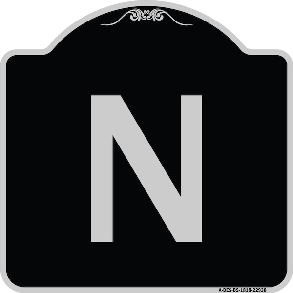 Sign with Letter N Heavy-Gauge Aluminum Architectural Sign, 18" x 18", BS-1818-22938